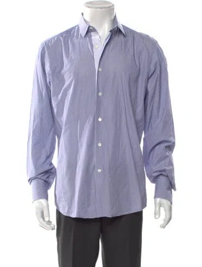 Pre-owned Lanvin Striped Long Sleeve Dress Shirt In Multi