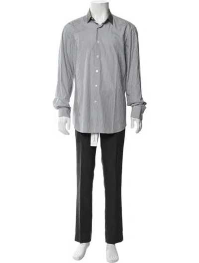 Pre-owned Lanvin Striped Long Sleeve Shirt In Blue