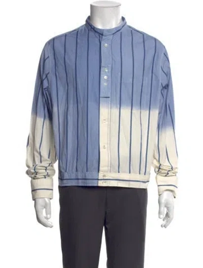 Pre-owned Lanvin Striped Long Sleeve Shirt In Blue
