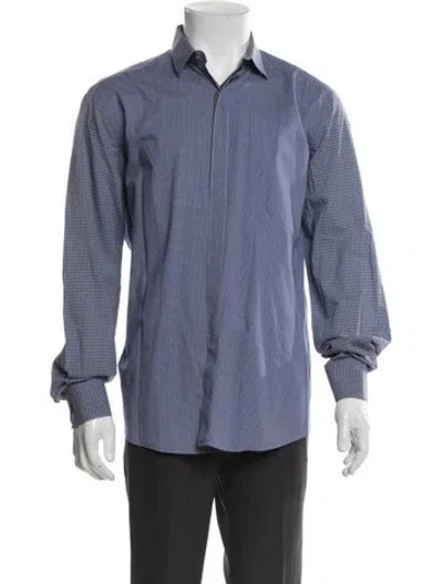Pre-owned Lanvin Striped Long Sleeve Shirt In Blue