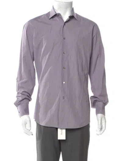 Pre-owned Lanvin Striped Long Sleeve Shirt In Gray