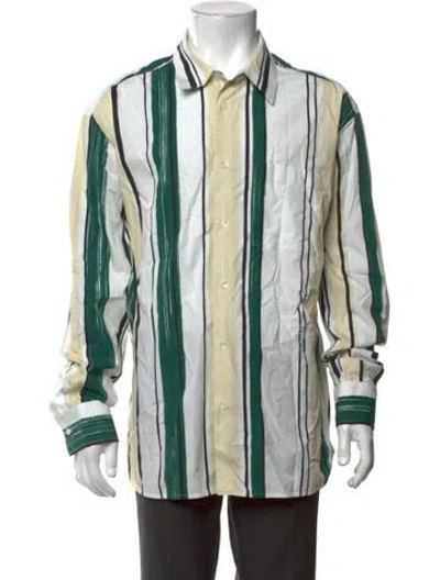 Pre-owned Lanvin Striped Long Sleeve Shirt In Green