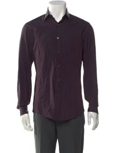 Pre-owned Lanvin Striped Long Sleeve Shirt In Purple