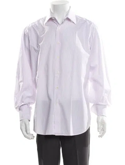 Pre-owned Lanvin Striped Long Sleeve Shirt In White