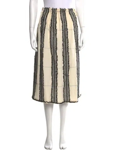 Pre-owned Lanvin Striped Midi Length Skirt In Neutral