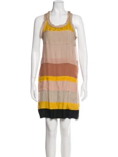 Pre-owned Lanvin Striped Mini Dress In Multi