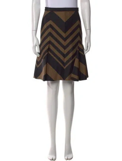 Pre-owned Lanvin Striped Mini Skirt In Black
