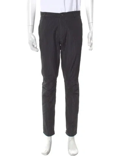 Pre-owned Lanvin Striped Pants In Blue