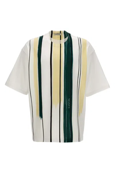 Lanvin Striped Print T-shirt In Neutral