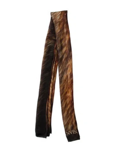 Pre-owned Lanvin Striped Scarf In Black