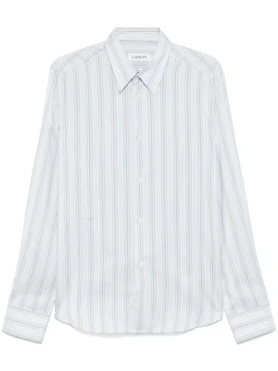 Lanvin Striped Shirt In Blue