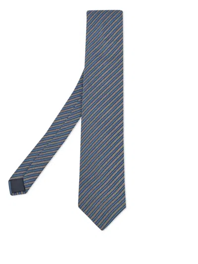 Pre-owned Lanvin Striped Silk Tie