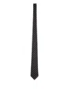 Lanvin Silk Tie Striped Diagonal Pattern In Black