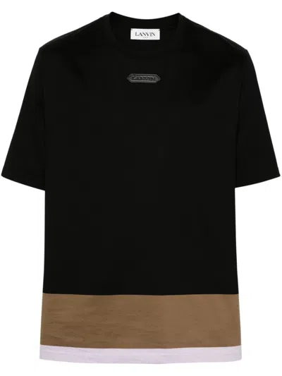 Lanvin Striped T-shirt In Black