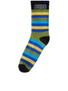 Lanvin Striped Curb-lettering Socks In Multi
