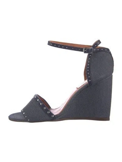 Pre-owned Lanvin Studded Accents Sandals In Blue
