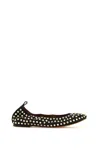 Lanvin La Ballerine En Cuir Avec Studs Pour Femme In Black