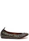 Lanvin La Ballerine En Cuir Avec Studs Pour Femme In Black