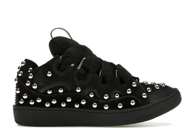 Pre-owned Lanvin Studded Leather Curb Sneaker (women's) Sneakers In Black