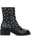 Lanvin Stud-embellished Zip Boots In Black