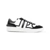 LANVIN LANVIN BLACK AND WHITE LANVIN SNEAKERS WITH SUEDE ACCENTS