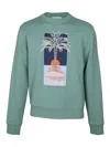 Lanvin Cotton Sweatshirt With Printing In Green