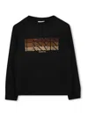 Lanvin Black Sweatshirt For Kids With Logo In Black