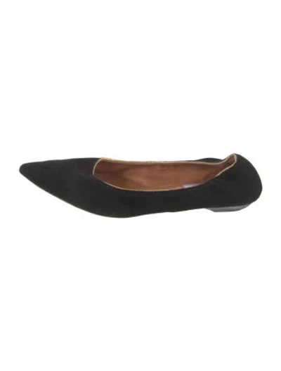 Pre-owned Lanvin Suede Ballet Flats In Black