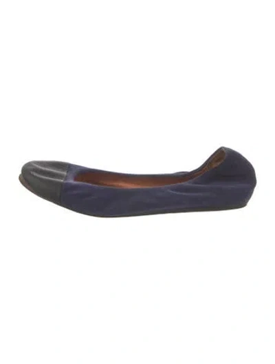 Pre-owned Lanvin Suede Ballet Flats In Blue