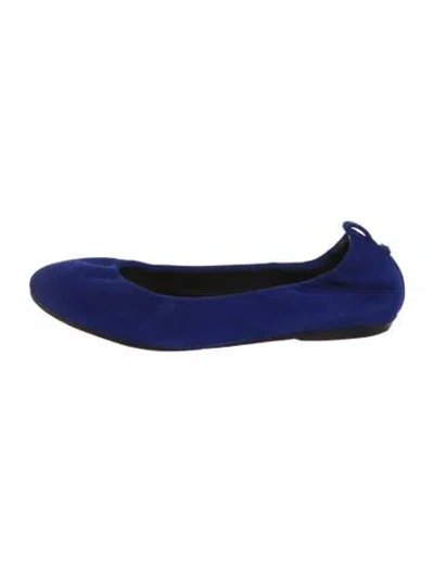 Pre-owned Lanvin Suede Ballet Flats In Blue