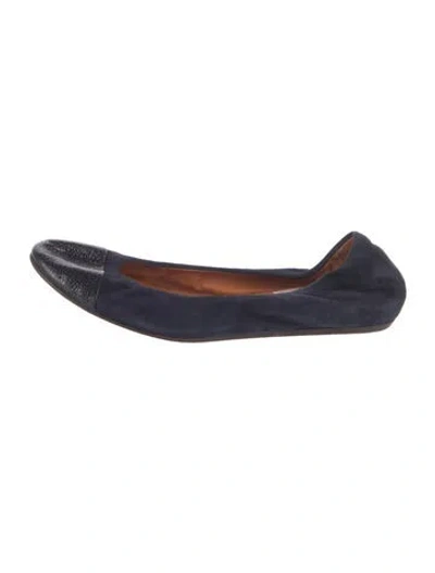 Pre-owned Lanvin Suede Ballet Flats In Blue