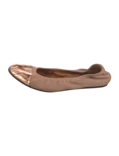 Pre-owned Lanvin Suede Ballet Flats In Neutrals