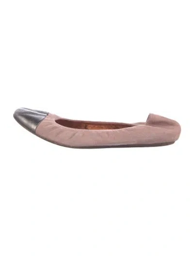 Pre-owned Lanvin Suede Ballet Flats In Pink
