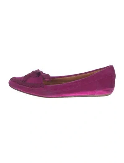 Pre-owned Lanvin Suede Ballet Flats In Purple