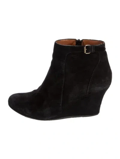 Pre-owned Lanvin Suede Boots In Black