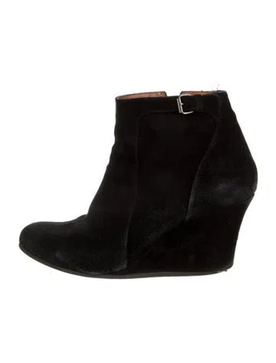 Pre-owned Lanvin Suede Boots In Black