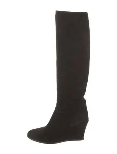 Pre-owned Lanvin Suede Boots In Black