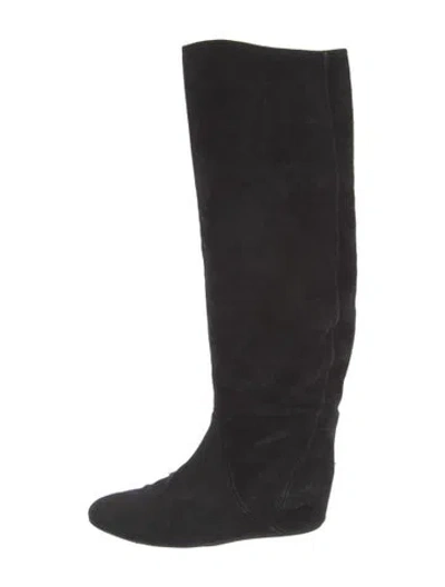 Pre-owned Lanvin Suede Boots In Black