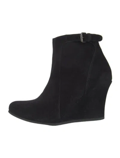 Pre-owned Lanvin Suede Boots In Black