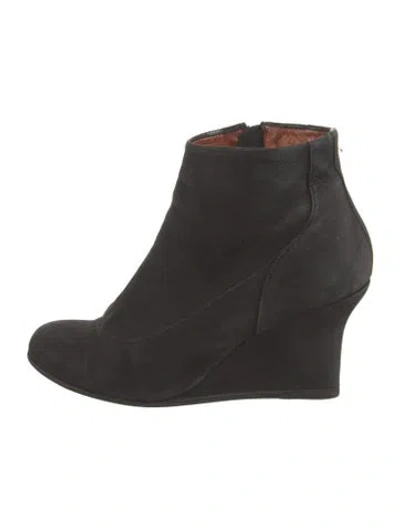 Pre-owned Lanvin Suede Boots In Black