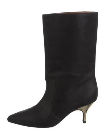 Pre-owned Lanvin Suede Boots In Black