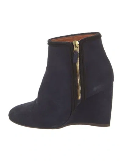 Pre-owned Lanvin Suede Boots In Blue
