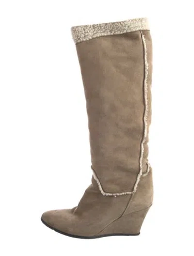 Pre-owned Lanvin Suede Boots In Brown