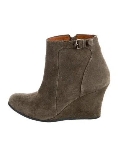 Pre-owned Lanvin Suede Boots In Gray