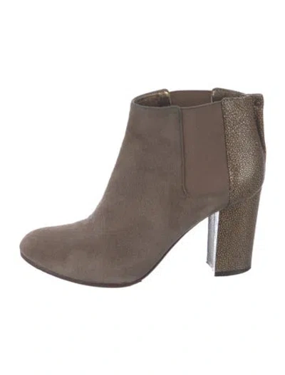 Pre-owned Lanvin Suede Boots In Gray
