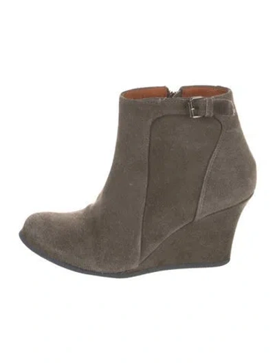 Pre-owned Lanvin Suede Boots In Gray