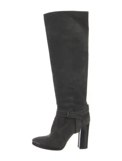 Pre-owned Lanvin Suede Boots In Gray