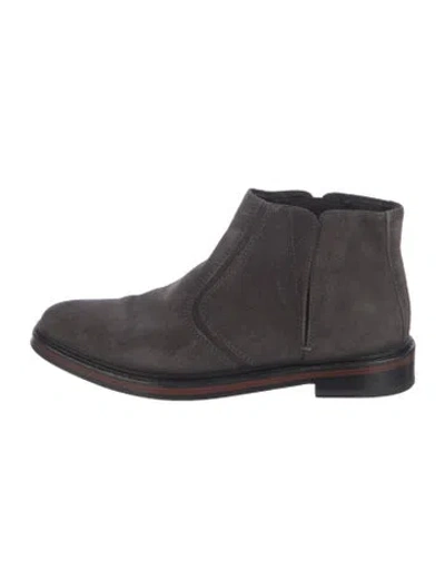 Pre-owned Lanvin Suede Boots In Gray