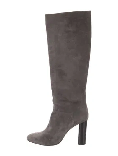 Pre-owned Lanvin Suede Boots In Gray