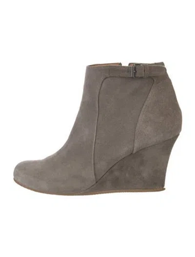 Pre-owned Lanvin Suede Boots In Gray